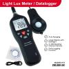 UV Meter, Handheld Digital Lux Meter 0-200000 Illuminance with Data Logging Function Detachable Sensor Backlight Large Display Light Meter view 3