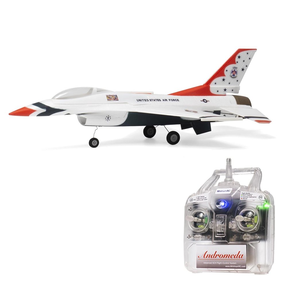 MinimumRC F-16 Thunderbird RC Plane, 30mm EDF Brushed Power, 290mm Wingspan Scale Model, 2.4GHz Remote Control, RTF Ready-to-Fly, Stable and Easy to Fly for Adults