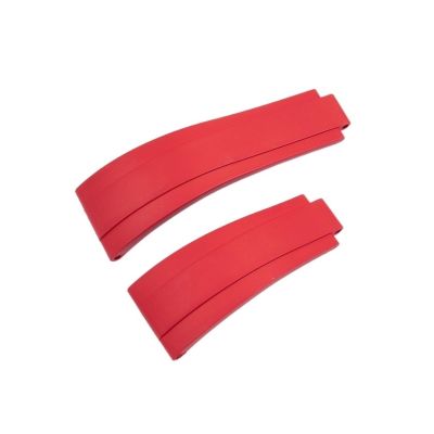 20mm 21mm Fluorine Rubber FKM Watchband Watch Band for Rolex Strap GMT OYSTERFLEX Daytona Submariner Deepsea Yacht Master Belt (Color : Red Strap, Size : Gold Buckle)