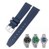 20mm 21mm 22mm Curved End Rubber Silicone Watchband For Rolex Submariner Daytona Waterproof Watch Strap view 1