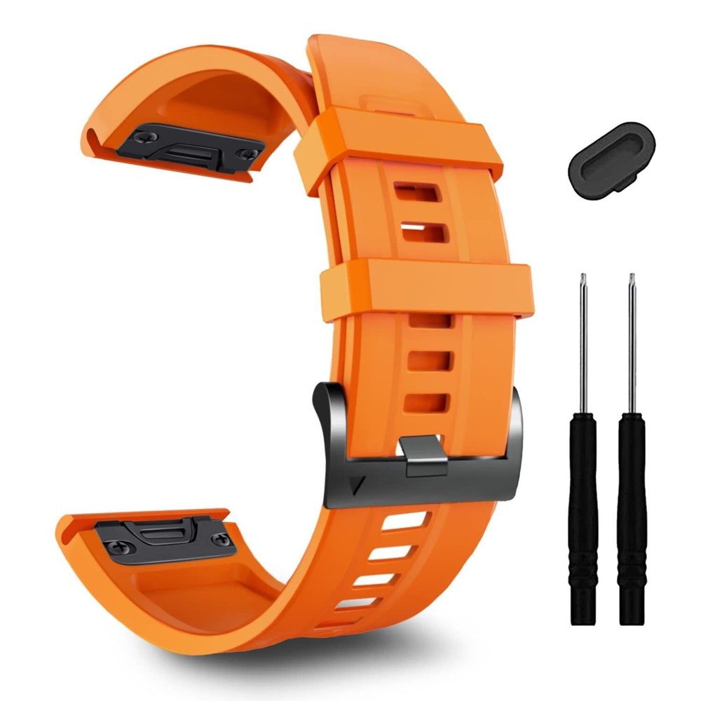 26mm for Fenix 7X Pro Band GARMIN Epix Pro 51mm Fenix 6X Watch Strap Fenix 5X Plus Silicone Wristband Fenix 6X Pro Descent Mk2i MK3i 51mm Smartwatch WristBandBlue