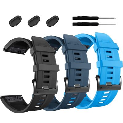 26mm for Fenix 7X Pro Band GARMIN Epix Pro 51mm Fenix 6X Watch Strap Fenix 5X Plus Silicone Wristband Fenix 6X Pro Descent Mk2i MK3i 51mm Smartwatch WristBandBlue