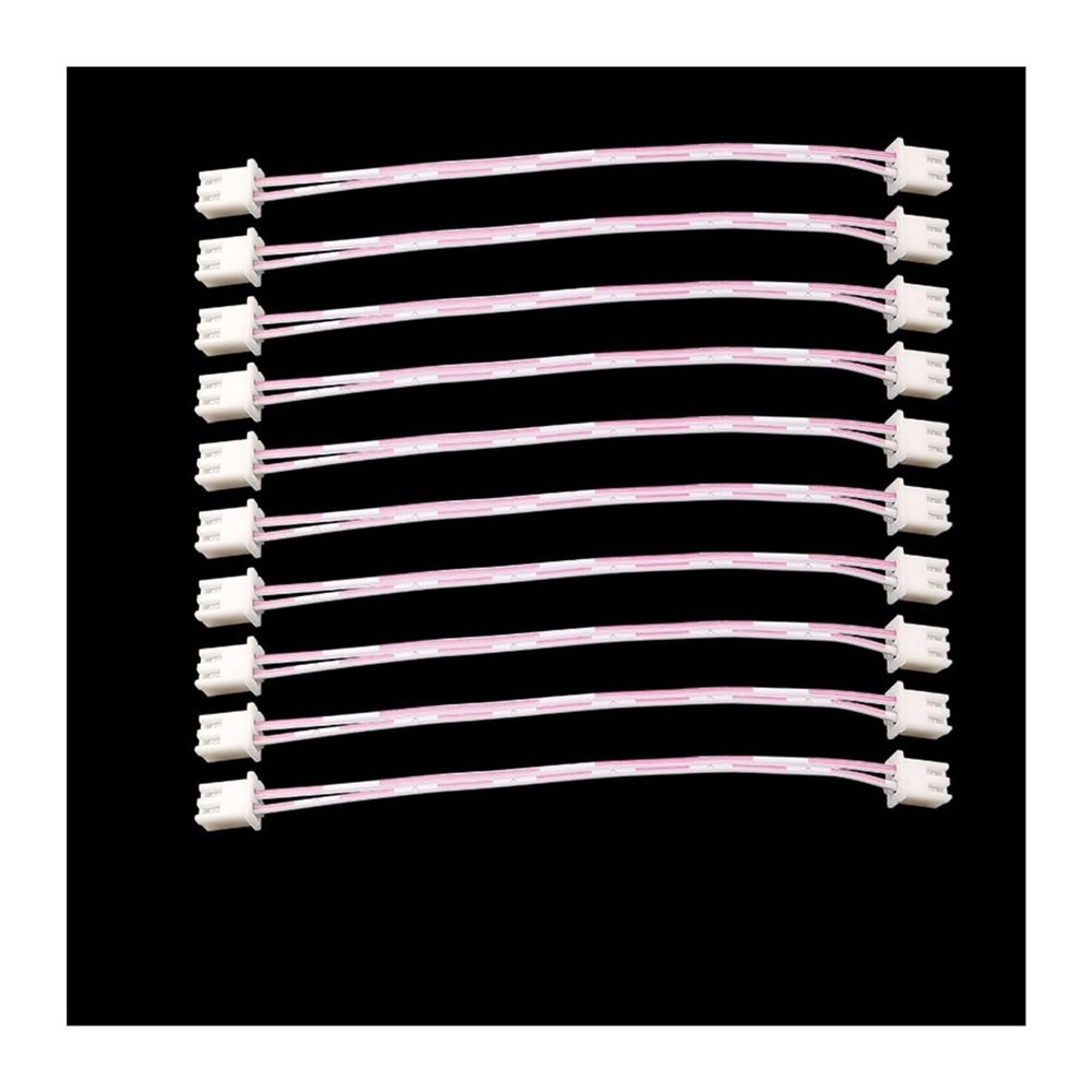 CTGFBUW 10Pcs JST XH 2.54mm Pitch 2 Pin Single/Double-end Plugs Connector XH2.54 Terminal with Red White Cable 10/20/30CM(Double-end,10CM)