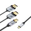 VSVAKHXC USB 3.1 Type/C Thunderbolt3 to 4K@60Hz DisplayPort/HDMI-Compatible/Mini DP Adapter Video Converter Cable(0.1m USB C to miniDP) view 2