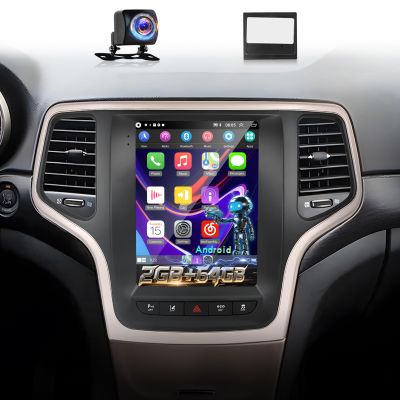 [2+64] Volxcereo Car Radio for Jeep Grand Cherokee 2014-2020, 9.7 inch Android Vertical Touchscreen Stereo with Carplay/Android Auto, GPS Navigation, WiFi, Bluetooth, SWC, FM/RDS, EQ