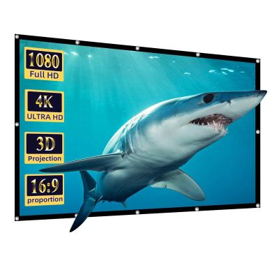 Portable Foldable Outdoor Projector Screen, 16:9 4K HD Indoor Movie Projector Screen for Home Theater and Camping Party(60inch)