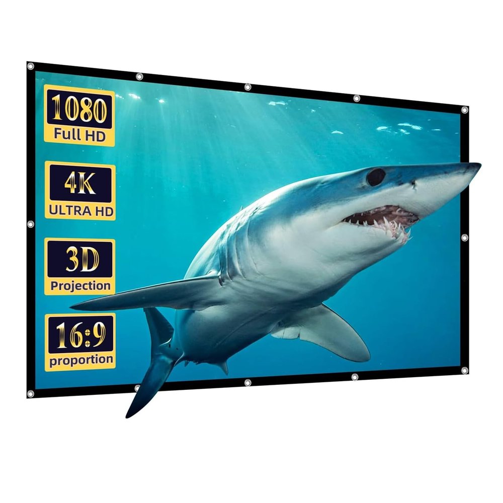 Portable Foldable Outdoor Projector Screen, 16:9 4K HD Indoor Movie Projector Screen for Home Theater and Camping Party(60inch)