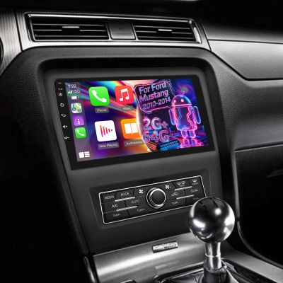Volxcereo 2G+64G Car Stereo for Ford Mustang 2010 2011 2012 2013 2014, 10.1 inch Touchscreen Radio with CarPlay Android Auto GPS/WiFi/Bluetooth/SWC/Mirror Link/Split Screen