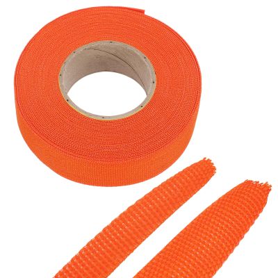 MECCANIXITY Braided Cable Sleeves Heat Shrinkable Fabric Sleeving, 7/8" 33ft Orange 2:1 Ratio Heat Shrinkable Cord Protector for Harness Cable, Network Cable Protection, Cable Management