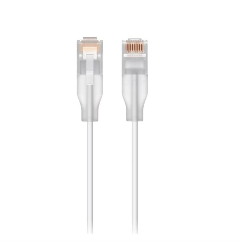 Ubiquity UACC-Cable-Patch-EL-0.15M-W Nano-Thin Cat6A Ethernet Patch Cable with Translucent Booted RJ45 Connectors, 0.15 Meter, White