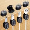 8pcs Magnetic Cord Organizer, Magnetic Cable Clips Holder with Adhesive Desk Cable Management Keeper Charger Cord Organizer for Phone Wire Home Office Car Nightstand view 1