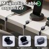8pcs Magnetic Cord Organizer, Magnetic Cable Clips Holder with Adhesive Desk Cable Management Keeper Charger Cord Organizer for Phone Wire Home Office Car Nightstand view 2