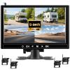 1080P Wireless RV Backup Camera System,9 Inch Reverse Camera Monitor for 4 Channels with IP69 Waterproof Night Vision Backup Camera Front Rear View Camera for Truck/RV/Van/SUV/Pickup view 1