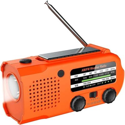 Weather Radio 5000mAh Solar Hand Crank Emergency Radio Weather Alert Portable Radio with Flashlight