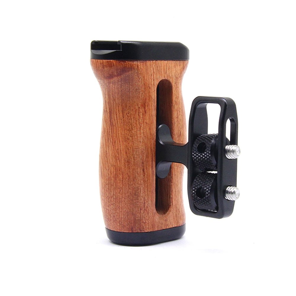 Adjustable Left/Right Camera Cage Handle, Wooden Side Handle Handgrip for EOS RP/A7ii/A7iii/EOS R50/EOS R100/A6700/Z6 ii/Z6 iii/Z7 ii /A7M4/ZV-E10/ZV-E10 ii Cam Cage