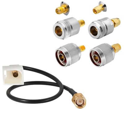 Anina SMA Male Car GPS Navigation Antenna Adapter for Toyota Lexus Corolla Tacoma Tundra HFC-III, 4 Pack SMA to N-Type Adapter Kit Male/Female Coaxial Connectors