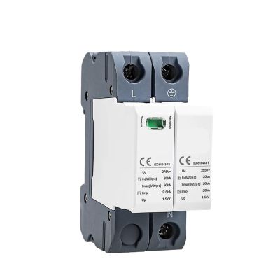 12.5KA T1 Class AC Surge Protector 2P 1P+NPE 4P 3P+NPE SPD 275VAC Din Rail House Surge Protector T2 Class 20~50KA(1P NPE 12.5KA 275VAC)