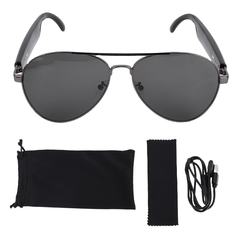 ASHATA AI Smart Translation Glasses with, Audio Smart Glasses, Polarized Sunglasses Blue Light Filtering Lenses, Real Time Translation for Exercise