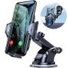 Tcairzl Car Phone Mount Holder for Hyundai Veloster N 2019-2024,Dashboard Windshield Phone Holder Strongest Suction Cup 360 Adjustable Hands Free Anti-Drop Cell Phone Holder,Black red view 2