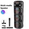 12-inch 3000w Peak Power Trolley Bluetooth Speaker with Colorful Lighting for Parties red view 2