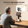 Aikokkl 4.3" Coin Microscope 1000X for Error Coins, Digital LCD Magnifier with Anti-Glare Side Lights, 1080P USB PC View (Win/Mac), Rechargeable Scope for Numismatic Grading & Mint Marks view 3