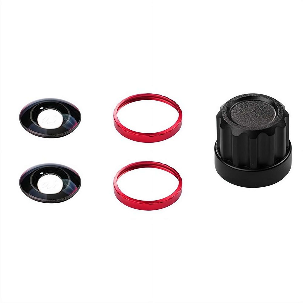 Replacement Lens Kit for Insta360 X5 - HD Optical Glass Lens with Aluminum Tool & Multi-Color Rings, Easy DIY Swap for Uninterrupted Shooting (red Ring Double Set)