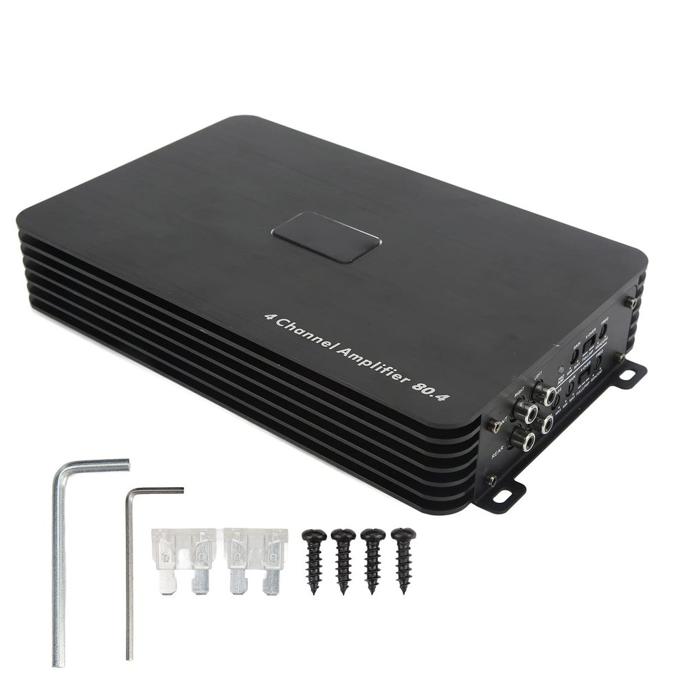 Brilluxa Car Audio Amplifier, 4 Channel Bridgeable Power Amp Compatible with Universal Automobile Sound System, High Output Audio Signal Amplifier