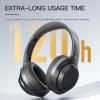 iKF T1 Pro Wireless Bluetooth Over Ear Headphones, 100H Playback, HiFi Sound,Multi-Device Connection, Foldable Design, 3.5mm Wired Headset for Travel/Work/Gaming/School (Black) view 3