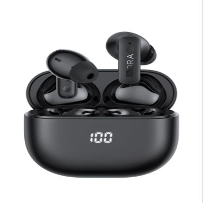 1 Hora Active Noise Cancelling Wireless Earbuds, Built-in 4 Mics, Bluetooth 5.4 in Ear Headphones, LED Display Stereo Bass Earphones with Charging case, for iPhone, Android Smartphone, Tablet, Laptop