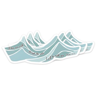 3Pcs When You Go Through Waters Isaiah 43:2 Christian Vinyl Stickers Bible Verse Decals for Women Bible Journaling Faith Gifts Water Bottle Laptop Phone Case Tumbler Skateboard Laptop Case Stickers