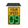 LED Radar Speed Limit Sign - Solar-Powered, Speed Detection & Traffic Calming for Neighborhoods & Roads - Rust-Free Aluminum (Yellow, 20*27) view 1