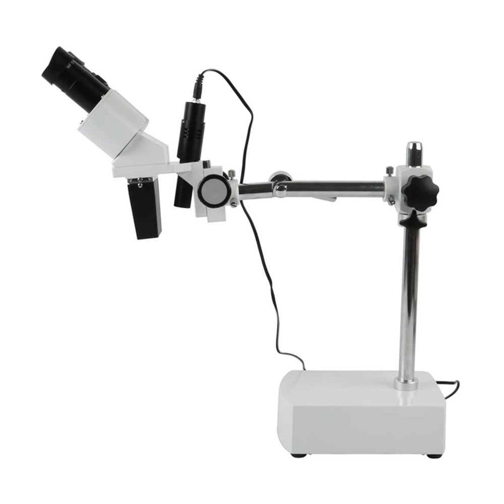 Lab Microscope Slides Widefield Binocular Stereo Microscope 5X/10X/15X/20X with Boom Arm Stand Spot Light Microscope Parts(10X)