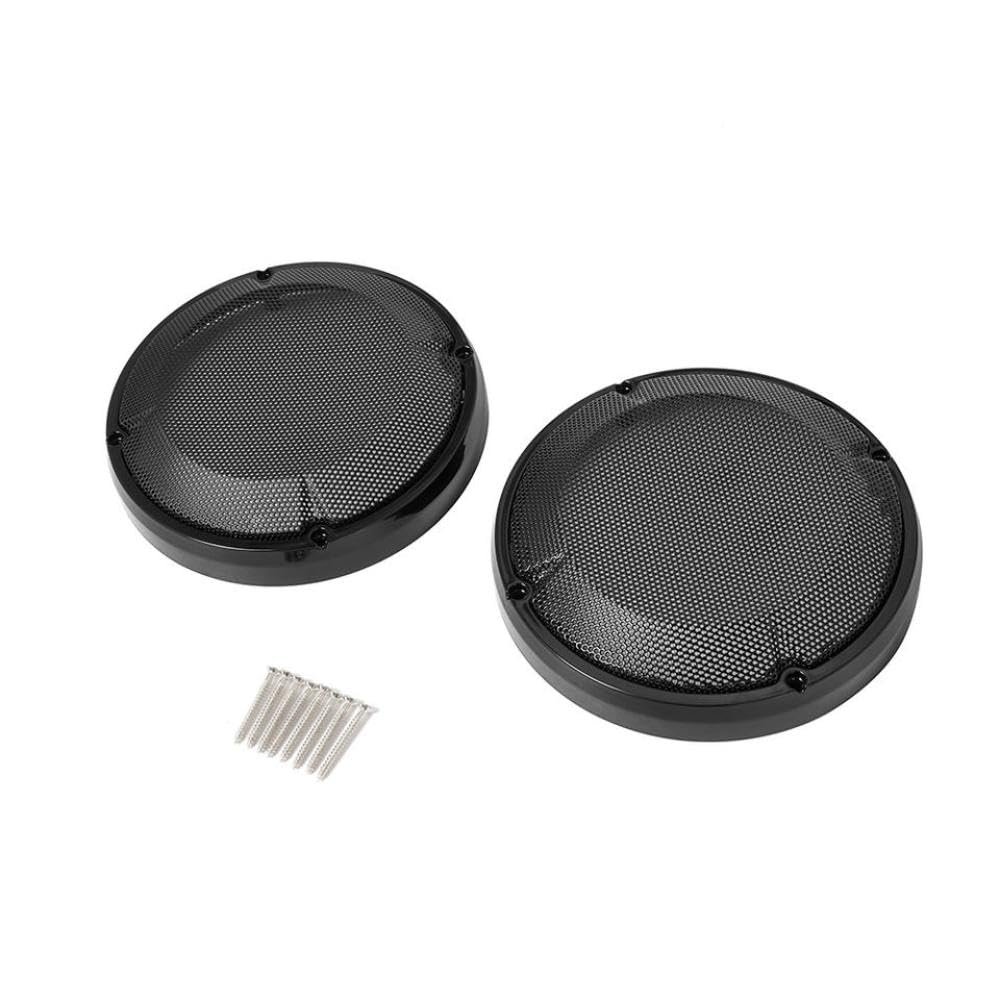 6.5 Inch Saddlebag Lid Speaker Grills Covers Compatible With Electra Road 83 To 23 Models Fits Similar Audio Systems(2)