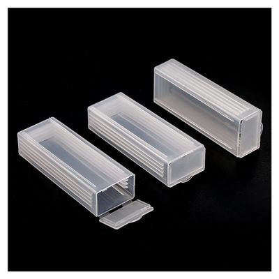 LJSM Lab Microscope Slides 10 Pcs Plastic Rectangle Microscope Glass Holder Slide Box for 5 Slides Microscope Parts