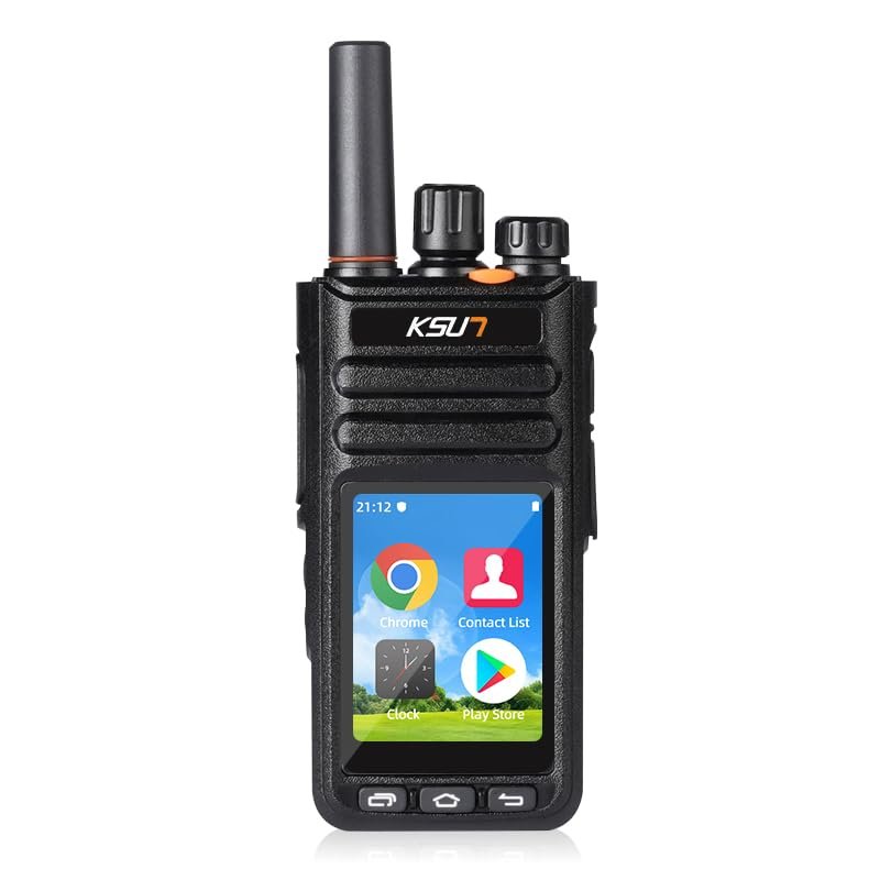 KSUN 4G Network Radio with Bluetooth WiFi Walkie Talkie Long Range 2.4-Inch Touch Screen LTE/POC Two Way Radio Push-to-Talk for Zello Android 9.0 Smart Mobile Radio, Type-C Charging, ZL65