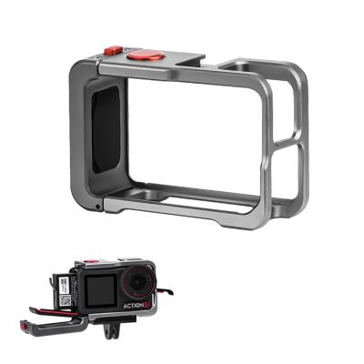 SZZCNOX Action 4/Action 3/Action 5 Pro Camera Cage, Metal Protective Frame Cage with 1/4" Thread Hole & Cold Shoe Interface for DJI OSMO Action 3/4/5 Pro Sports Camera Accessories