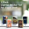 JINMUNIC 2 Pack Lighter Stickers Skins Set for Zippo Lighters Shell Case view 2