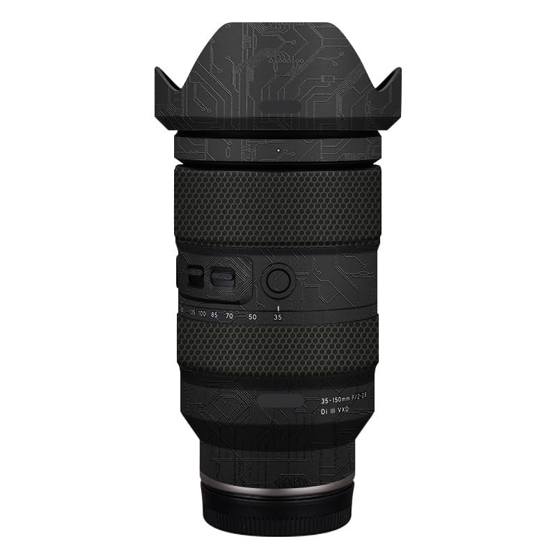 35 150 Camera Lens Skin Coat Wrap Protective Film Body Decal Anti-Scratch Sticker fit for Tamron 35-150mm F2-2.8 fit for Nikon Mount(Circuit Black)