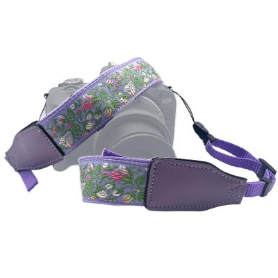1.2" Wide Camera Strap (35"-51") - Pink & Purple Cute Retro Style, Quick Release Crossbody Neck Strap for Travel, Daily Photography - Perfect for Women Photographers & Vintage Lovers