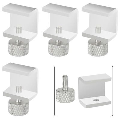 LNNDML 4Pcs/8Pcs 3D Priner Aluminum Adjustable Bed Clip Ender 3 Heatbed Clamp for 3D Printer Build Platform Glass Retainer Printer Accessories(Silver 4pcs)