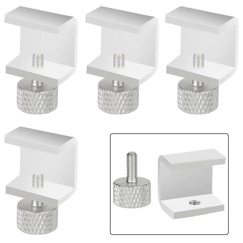 LNNDML 4Pcs/8Pcs 3D Priner Aluminum Adjustable Bed Clip Ender 3 Heatbed Clamp for 3D Printer Build Platform Glass Retainer Printer Accessories(Silver 4pcs)
