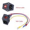 LNNDML 3D Printer Parts 10A 250V Power Switch AC Power Outlet with Red Triple Rocker Switch Fused Module Plug for 3D Printer Printer Accessories(1PC with Cable) view 2