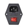 LNNDML 3D Printer Parts 10A 250V Power Switch AC Power Outlet with Red Triple Rocker Switch Fused Module Plug for 3D Printer Printer Accessories(1PC with Cable) view 3