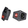 LNNDML 3D Printer Parts 10A 250V Power Switch AC Power Outlet with Red Triple Rocker Switch Fused Module Plug for 3D Printer Printer Accessories(1PC with Cable) view 4
