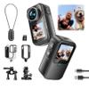 NUISK Mini Action Camera 4K | 128G Thumb Sports Camera with EIS Stabilization, Wearable POV Chest Camera, Waterproof for Running, Cycling, Swimming, Hiking, Outdoor Adventures view 1