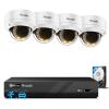 PANOOB 4K Home Security Camera System, 4pcs 8MP Wired IP Vandal IK10 Dome Cameras Outdoor, AI Person Vehicle Detection, Smart Color Night Vision, 2 Way Audio, 4K 8CH NVR with 2TB HDD, PD54Y0408-8M view 1