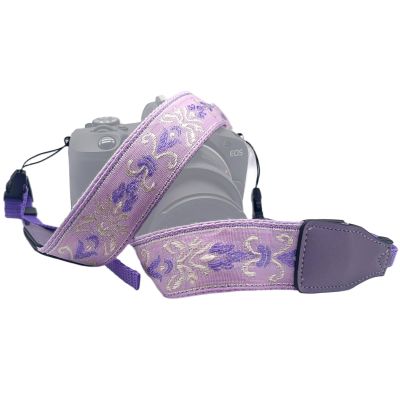 1.2" Wide Camera Strap (35"-51") - Pink & Purple Cute Retro Style, Quick Release Crossbody Neck Strap for Travel, Daily Photography - Perfect for Women Photographers & Vintage Lovers