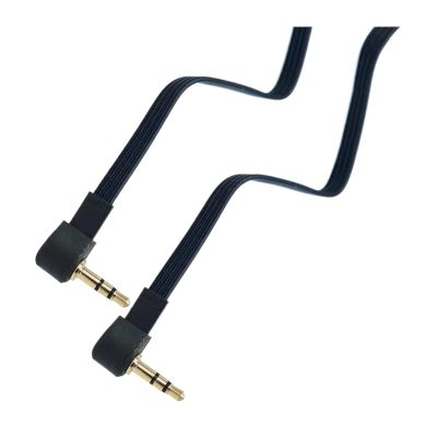 Treayes 3J 4J Bend Audio AUX Connection Cable Audio Car Mounted 3.5mm Male to Male Double Head Plug in Computer Flat Earphones(0.1M,3J)
