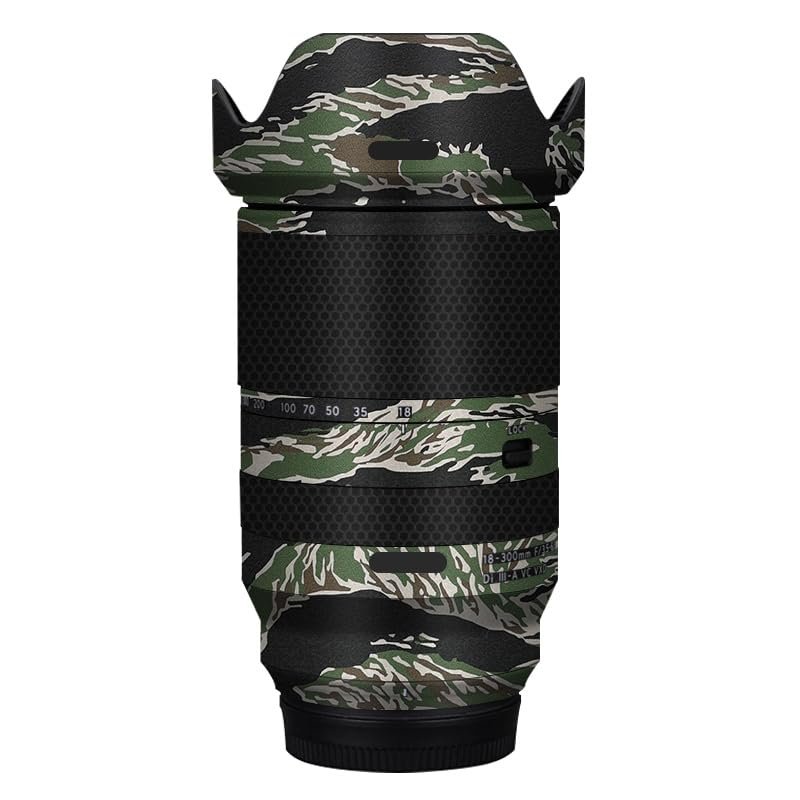 Lens Skin Vinyl Wrap Film Camera Protective Sticker for Tamron 18-300mm F3.5-6.3 fit for Fuji Mount Photography Accessories 18-300(Tiger Stripe Camo)