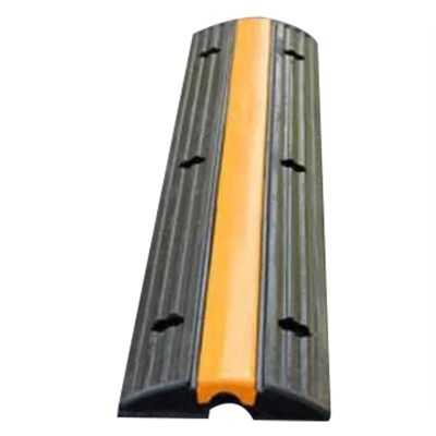 1-Channel Rubber Cable Protector Ramps Heavy Duty 18000Lbs Load Capacity Hose Protector Ramp Speed Bump Hose Cover